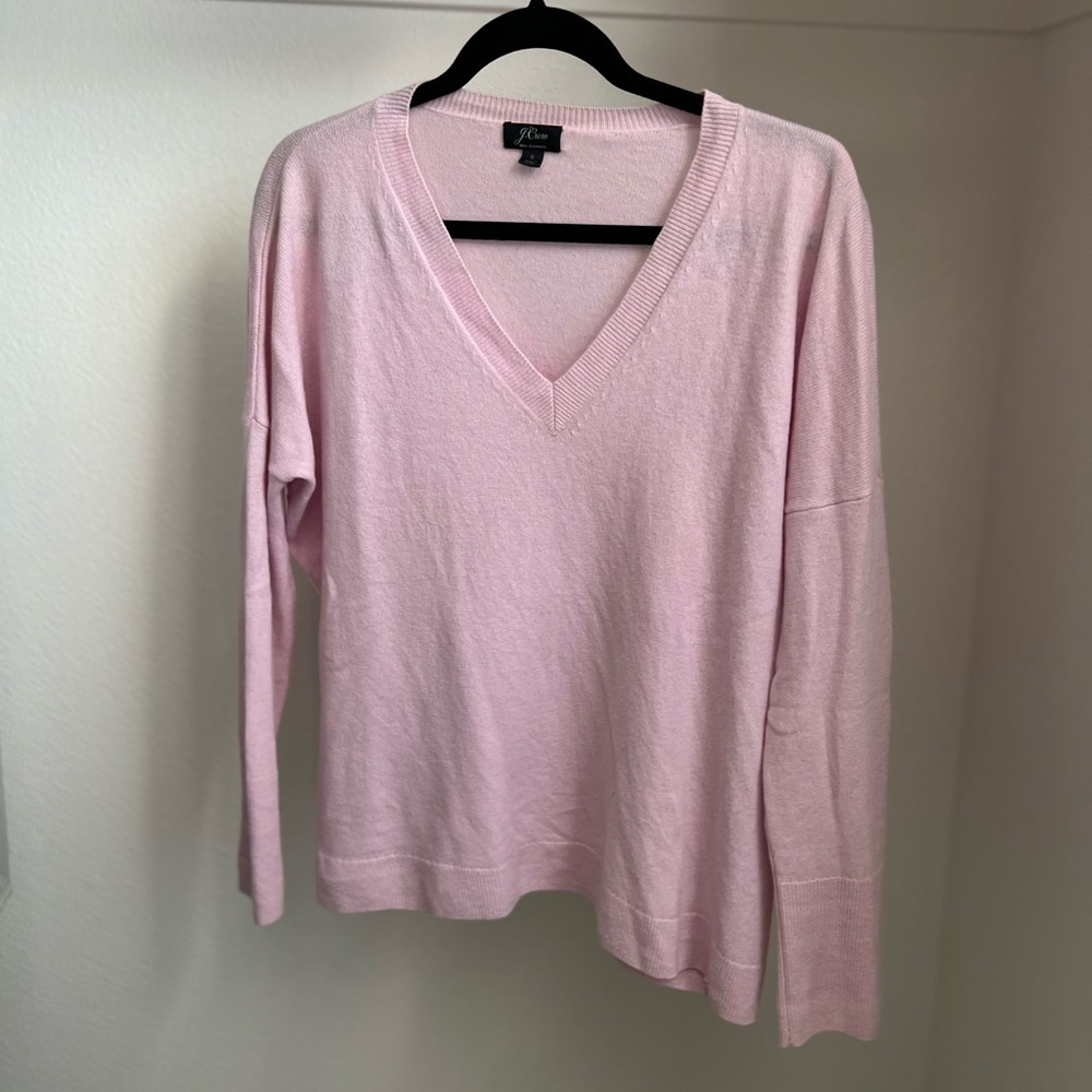 J. Crew Light Pink V-Neck Sweater